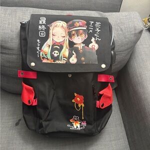 Toilet-Bound Hanako-kun Anime Backpack – Black/Red with USB Port
